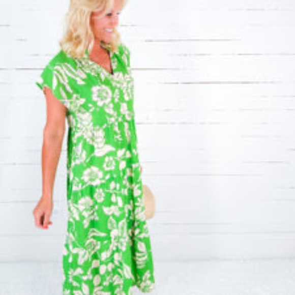 THML Green Floral Midi Dress - Picture 3 of 5